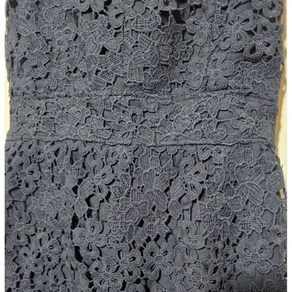 Abercrombie & Fitch Mini Dress Sz XXS Black Floral Embroidered Ruched LBD Boho - Picture 13 of 16